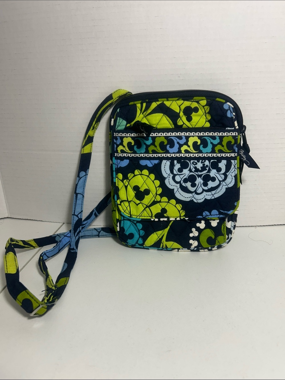 Vera Bradley & Disney Navy, Lime & Light Blue Floral Quilted Crossbody